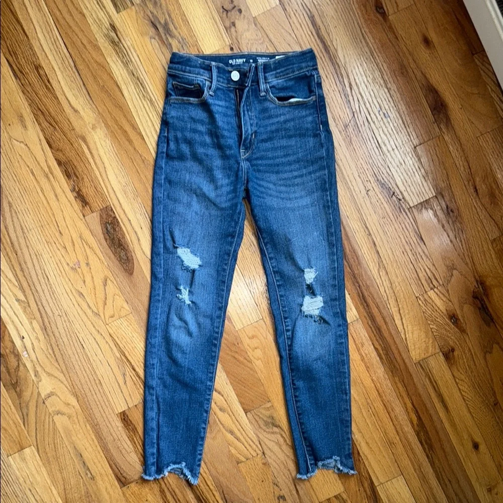 Old Navy Girls Blue Jeans with Distressed Details Size 10